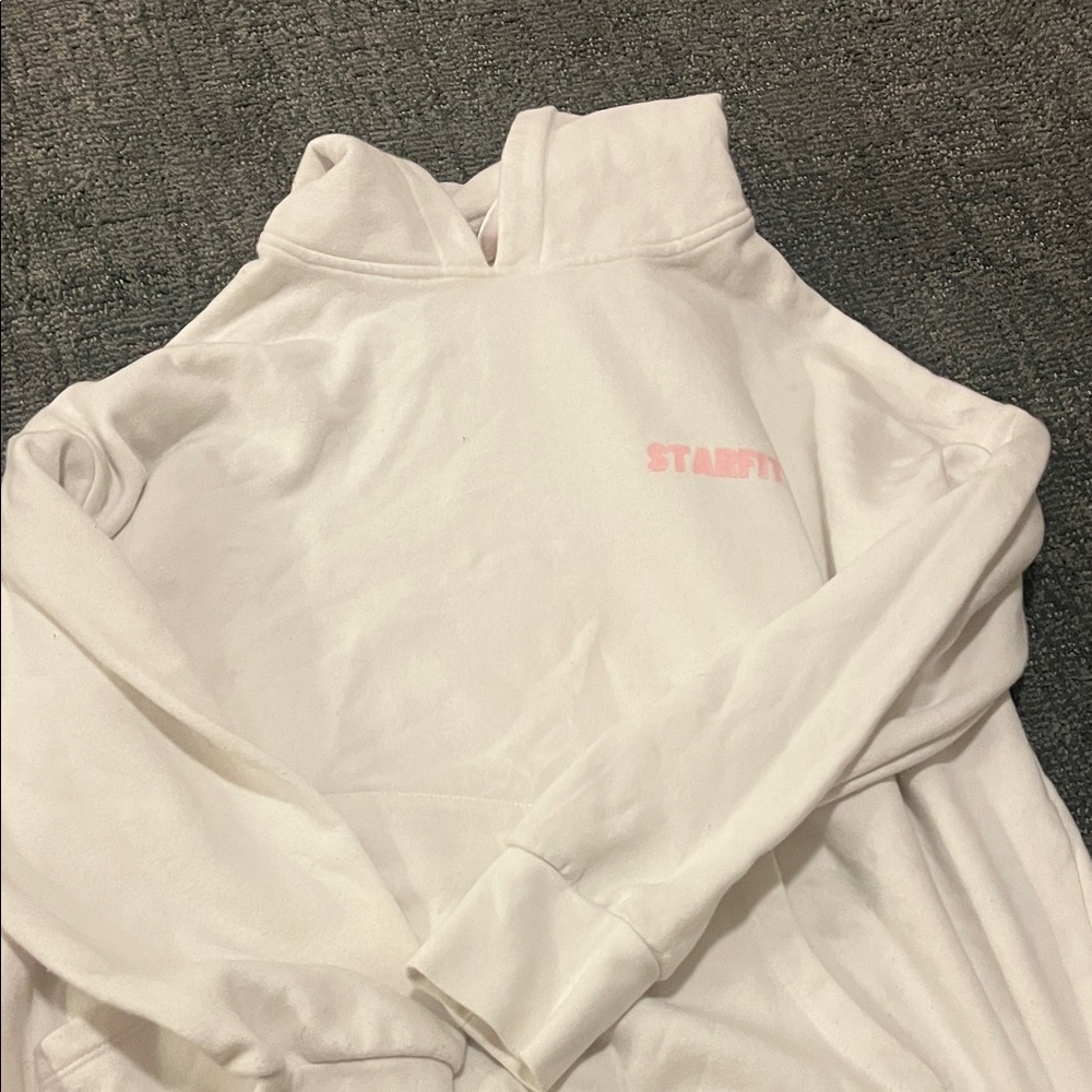 Starfit White Hoodie with Pink Accents